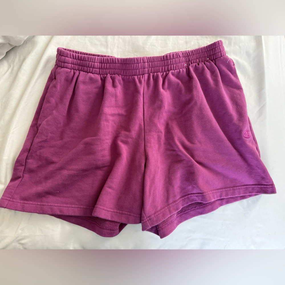 Champion Women's Purple Fleece Lounge Shorts